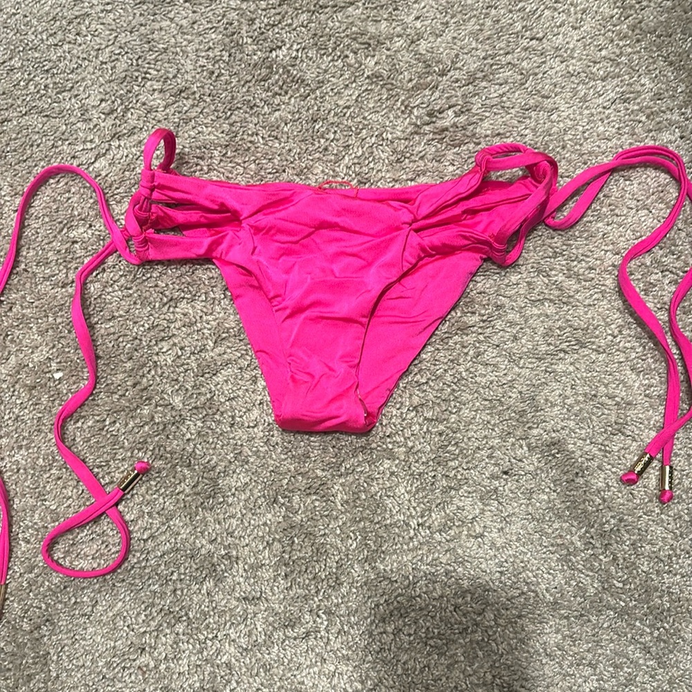 New Voda Swim S tie ruched swimsuit bottom